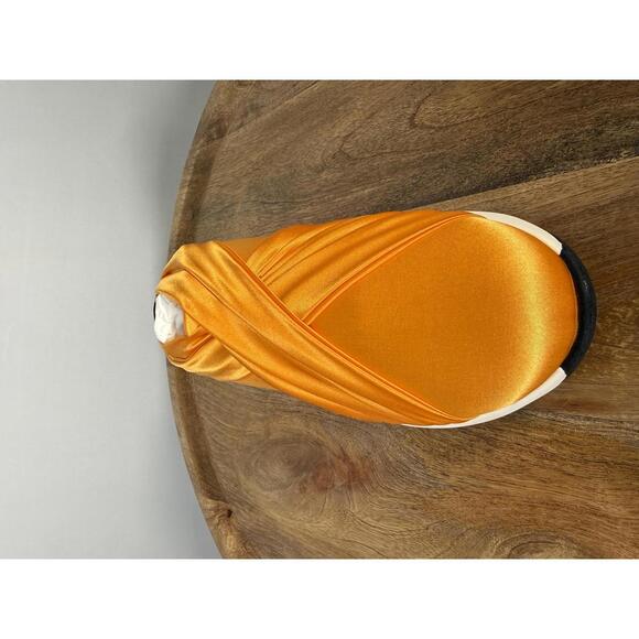 Casadei Orange NWB Satin Slip-On Sneakers Women’s Luxury Designer Size 7 - Picture 9 of 11